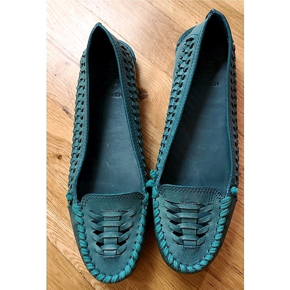 Tory Burch Woven Nadia Driver Moccasin Leather Loafer Size 8.5 - Picture 6 of 7